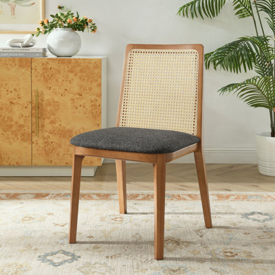Chaise d'appoint en bois et rotin Monarch
