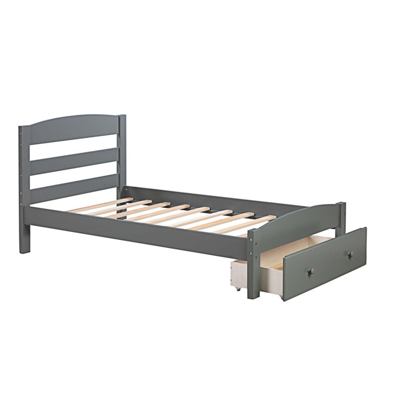 Lit avec rangement, gris