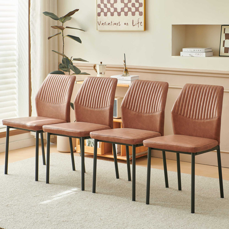Chaise en cuir Eloise, Brun
