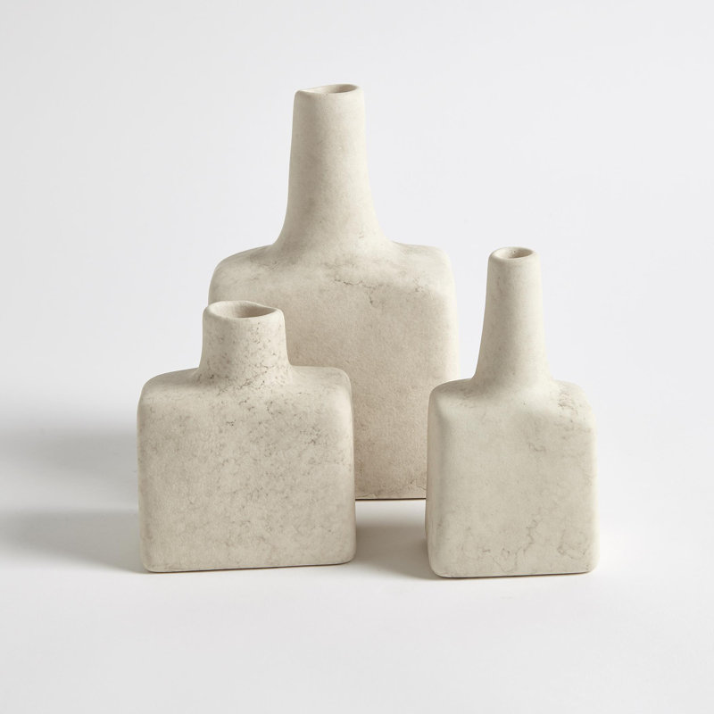 Tall Stack Bottle-Reactive Ivory, 7.25" H x 4.5" W x 2.75" D