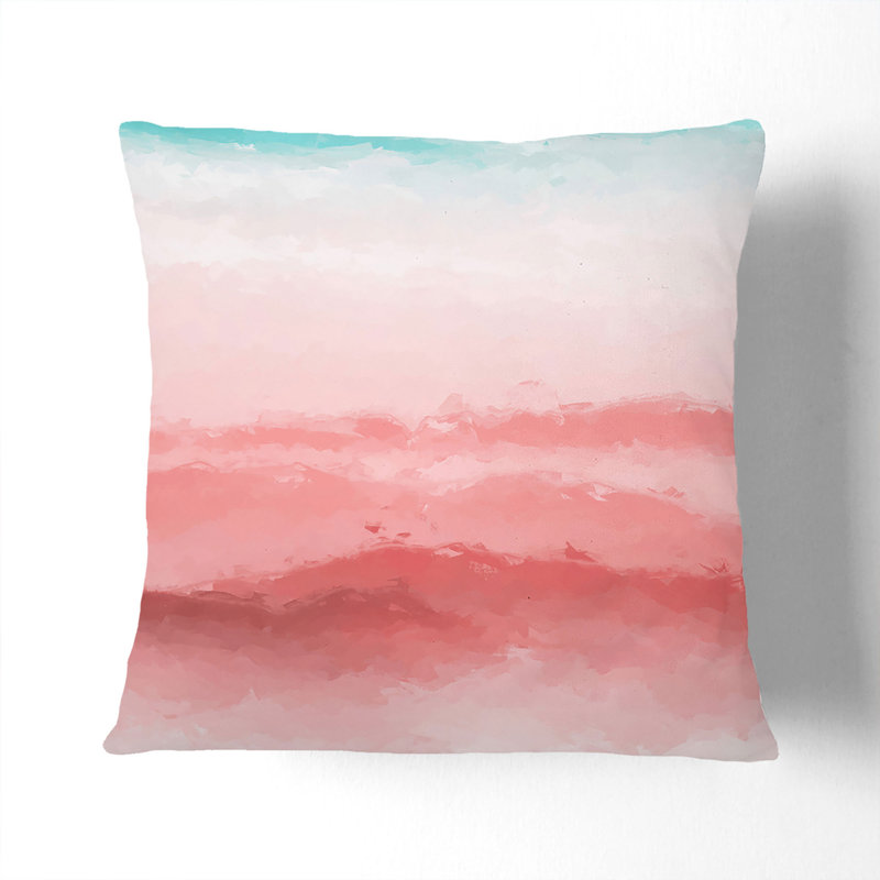 Pink Mountains Cushion with Filling, 55cm H x 55cm W x 20cm D