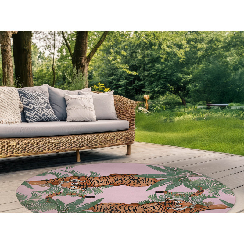Tapis extérieur Rumble In the Jungle, Rond 5 pi