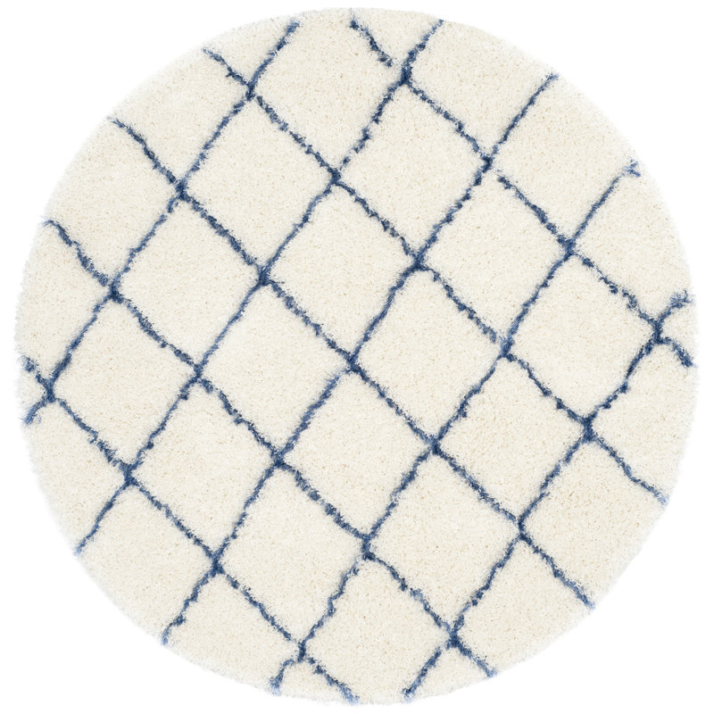 Sg-Msg-Moroccan Shag Performance Geometric Rug, Round 5'