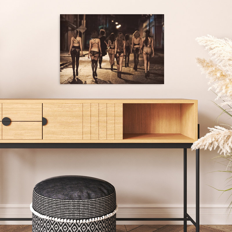 Street Lingerie Walk Bold Elegant Abstract City Wall Art Print by PAUL GOMEZ - Wrapped Canvas Print, 40.64cm H x 60.96cm W