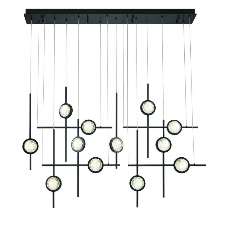 Lustre à 12 lumières Barletta, Noir mat