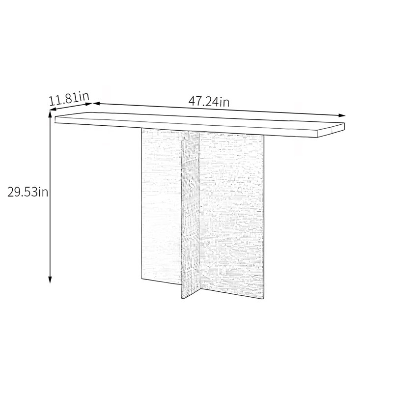 Console moderne et moderne en acrylique, H 29,53 po x l 47,24 po x P 11,81 po, Transparent/bleu