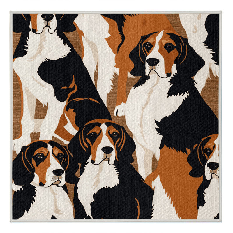  Tapis lavable pour chien Foxhound anglais, Carré 6 pi