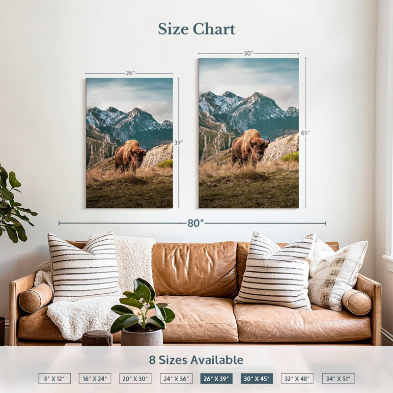 Bison de montagne simple Brampt, H 39 po x l 26 po