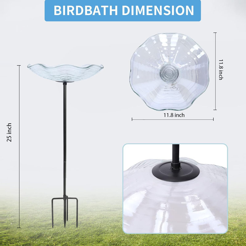 Bol pour salle de bain en verre avec piquet en métal