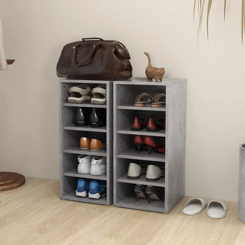 Shoe Cabinet Engineered Wood, Concrete Grey