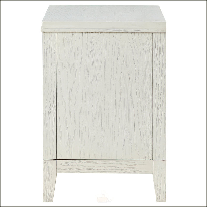 Table de chevet blanche à 2 tiroirs avec charme rustique et beaucoup de rangement pour les chambres modernes