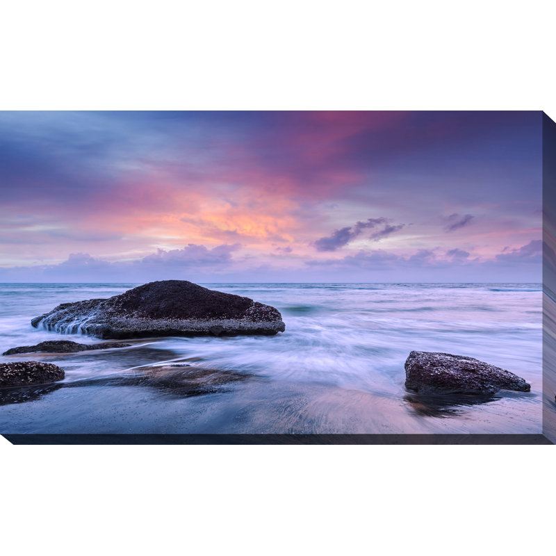 « mauve coucher de soleil », reproduction de photo sur toile tendue, H 18 po x l 30 po x P 1 po