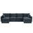 140" Modular Sectional Sofa,Modern Minimalist Upholstered Couches, Comfort U Shaped Sofa For Living Room,Deep Seat Corner Couch,No Assembly Required-710194881-710194885