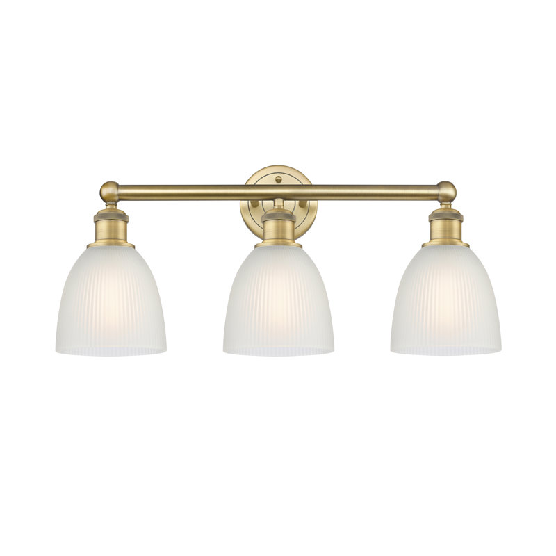 Éclairage pour meuble-lavabo 3 lumières 24 pouces Philomene, Blanc, Laiton brossé