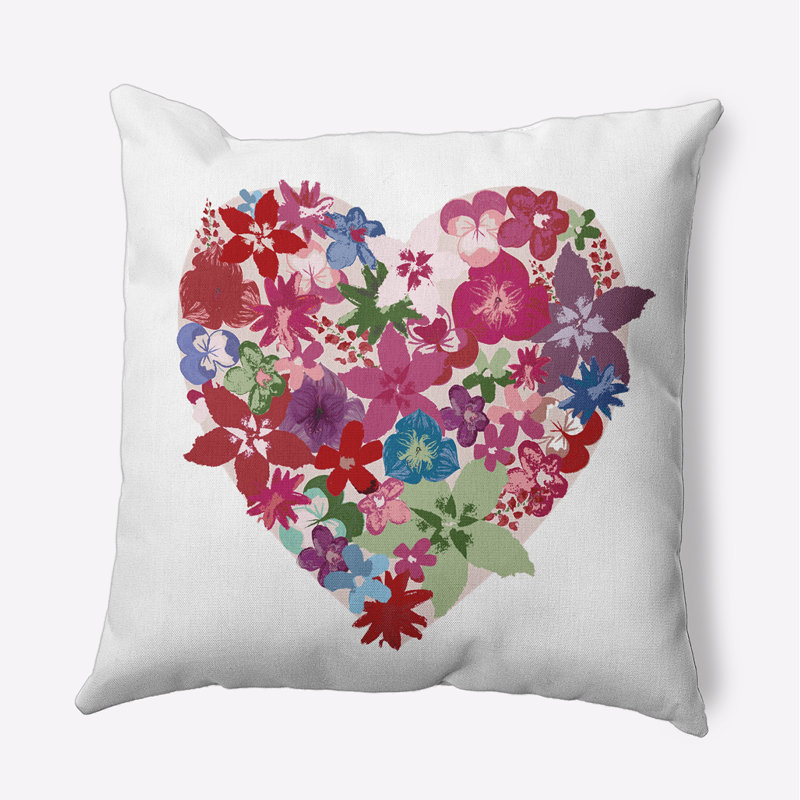 Floral Outdoor Reversible Throw Pillow, 20"H x 20"W, Square