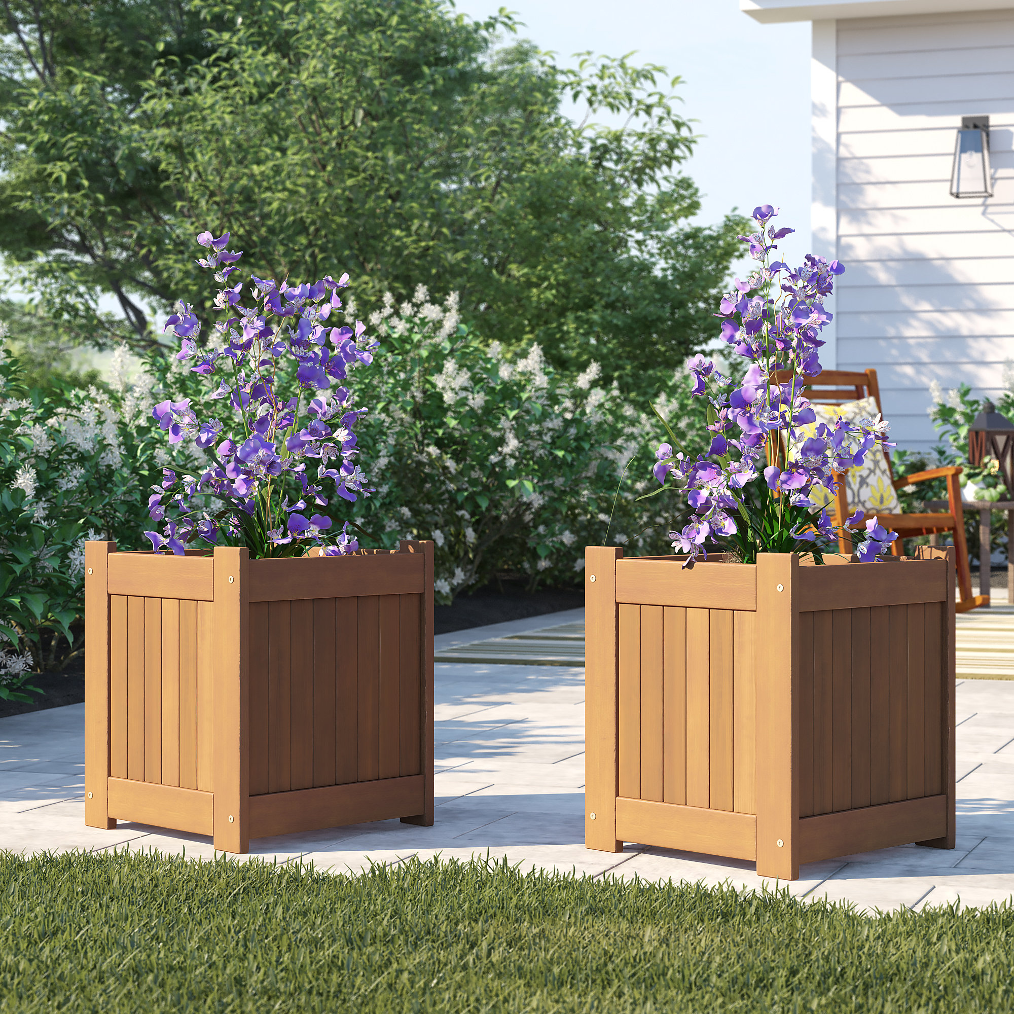 Loon Peak® Ermont Wood Elevated Planter - bottomless design & Reviews | Wayfair