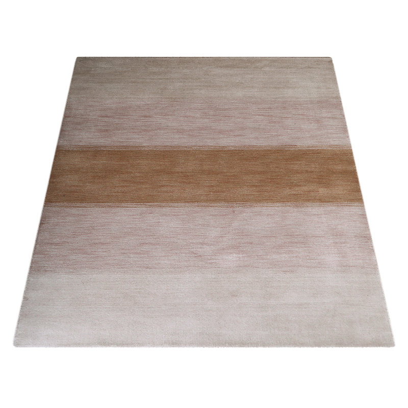 Tapis rectangulaires en laine noué à la main Christena - 3 pi x 5 pi, rectangulaire | Couleur beige | Design contemporain | Tapis pour le salon, la chambre à coucher