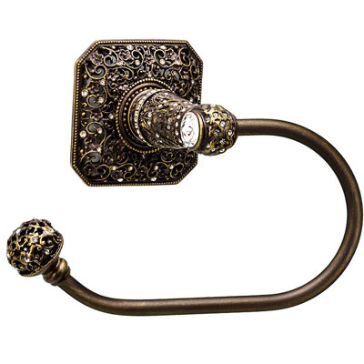 Juliane Grace swing tissue smooth ring left with 131 Swarovski Clear & Aurore Boreale Crystals