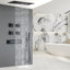 Ensemble de douche thermostatique bojet avec affichage numérique de la température 4 fonctions de douche à effet de pluie à bouton-poussoir avec jet de corps mural