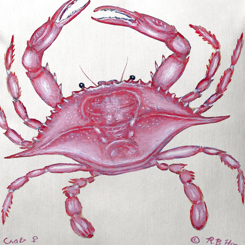 Crab Outdoor Throw Pillow, Small, Liesl Crab
