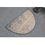 Vintage Turkish Door Mat in Subtle Blue with Stylish Semi-Circle Geometric Pattern Blue/Orange