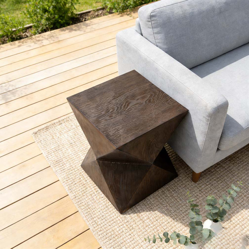 Table d'appoint en béton de 14,25 pouces, Naturel