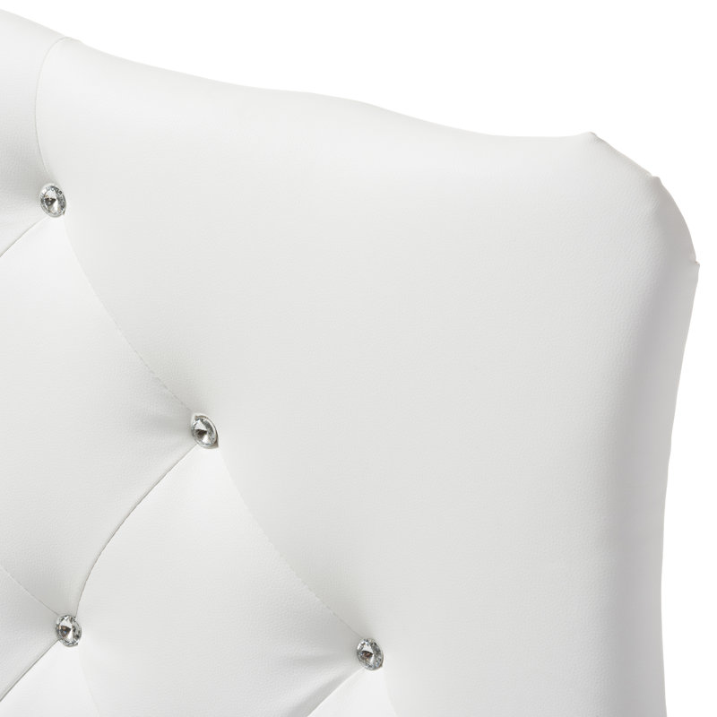 Michelly Upholstered Faux Leather Panel Headboard, White
