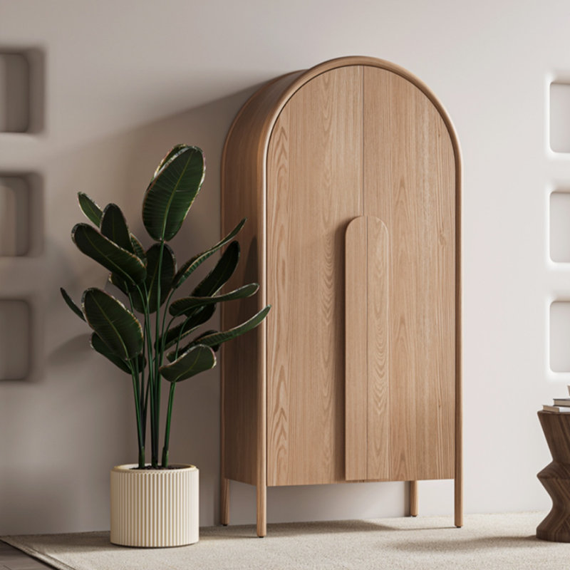 Armoire de rangement moderne et simple en bois massif, Burlywood