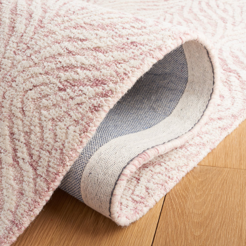 Tapis abstrait en laine et coton touffetés à la main Pezanetti, Rectangle de 5 pi x 8 pi