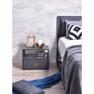 Rebbeca 50cm W Particle Board / Chipboard Bedside Table
