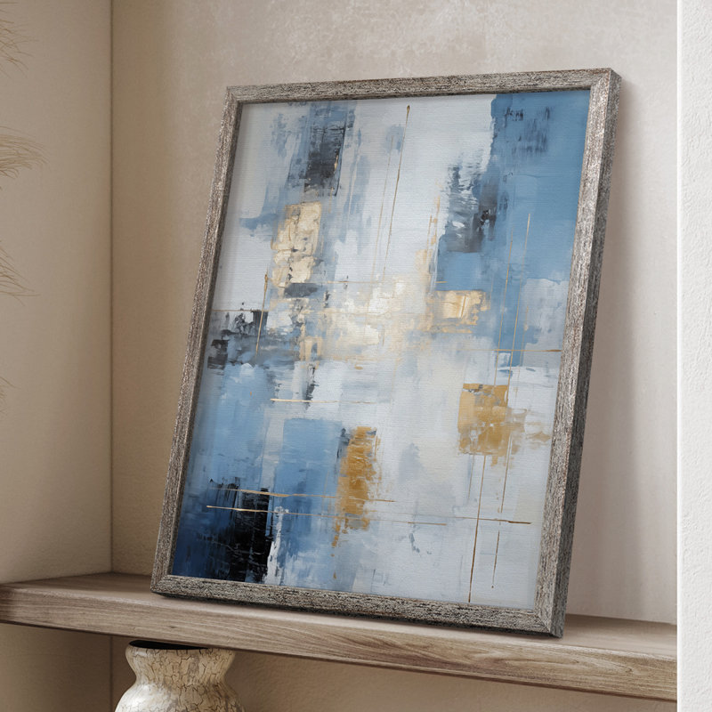 Série ABSTRACT Dxxxviii, reproduction encadrée - bois massif, H 15 po x l 12 po