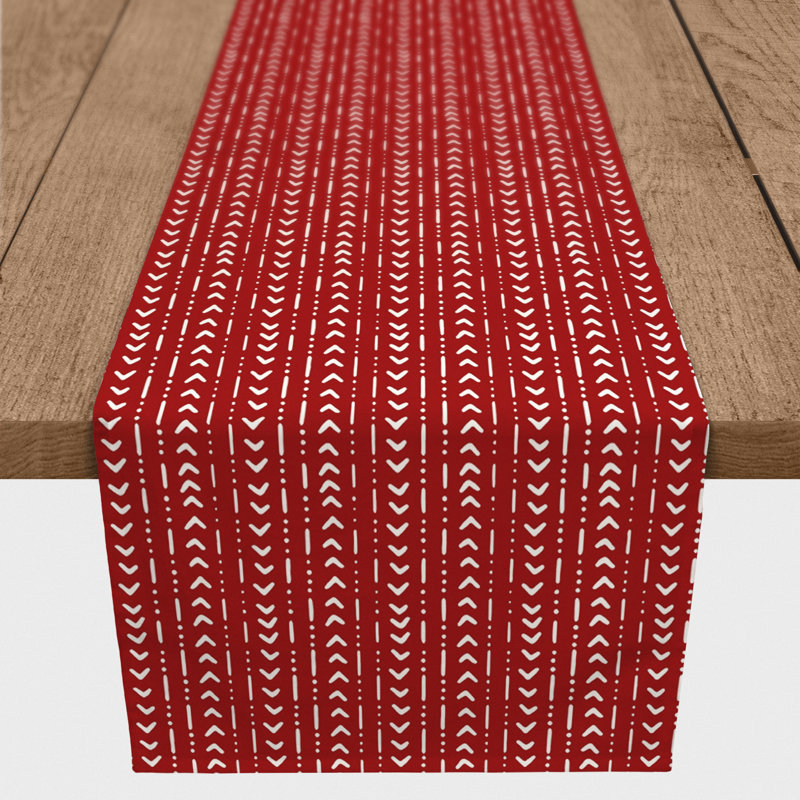 Costantina Rectangle Polyester Table Runner, Brown Geometric , 90" x 16"
