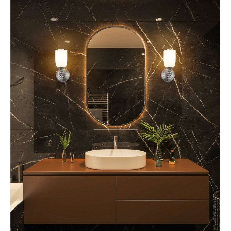 Applique murale 1 lumière Amrutha, Nickel brossé