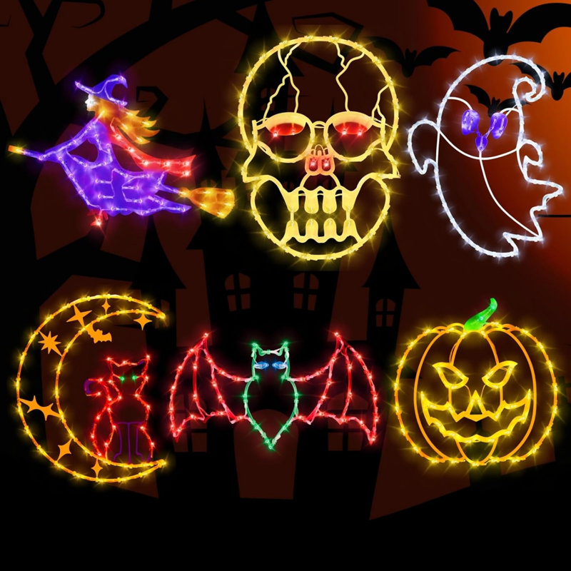 Décorations d'Halloween - Silhouette lumineuse de fenêtre de 40 cm