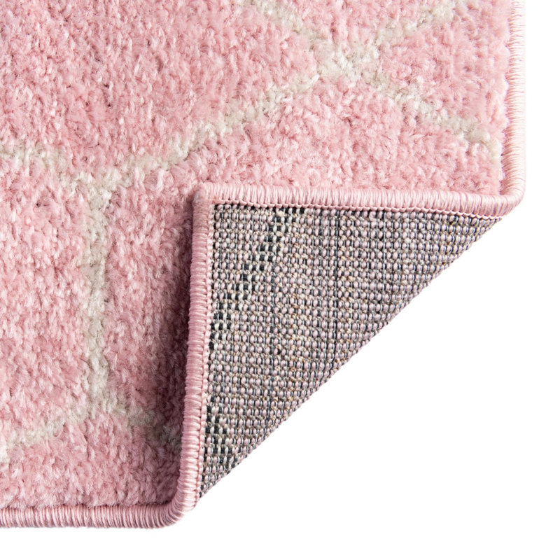 Tapis géométrique Debrodie, Carré 7 pi 1 po, Pink