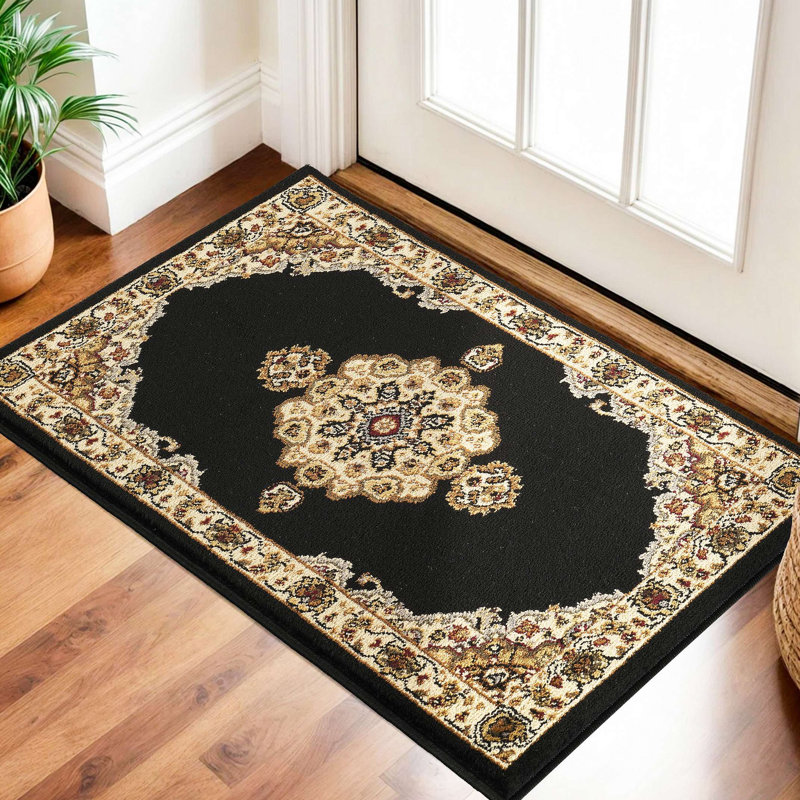 Classic Area Rug, Rectangle 2'x 3', Black