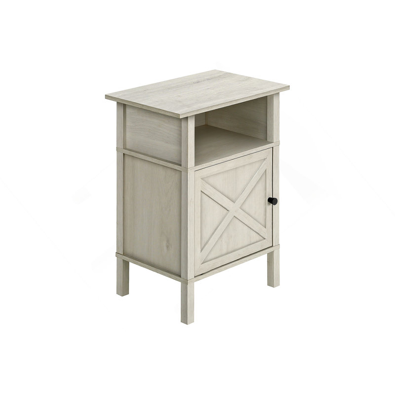 Table d'appoint, table d'appoint, bout, salon, petit, rangement, stratifié en chêne délavé, transitionnel, Chêne blanc