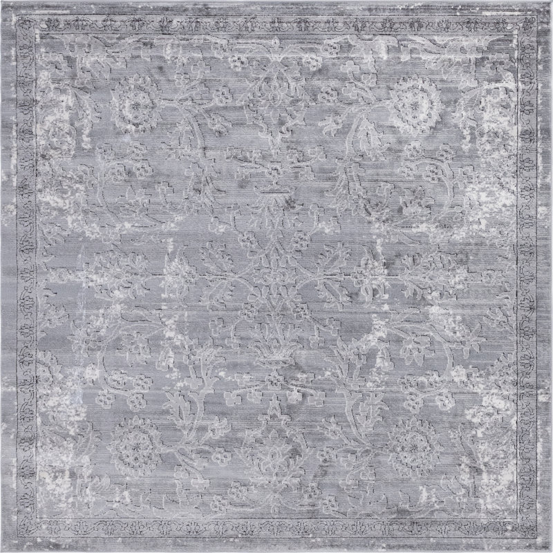 Hidekazu Floral Indoor Rug, Square 7'10"