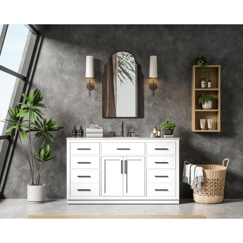 Ahner 60 inch Single Bathroom Vanity, White