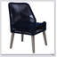 Chaise d'appoint à dossier bleu marine foncé (ensemble de 2) avec une construction en acajou massif, une finition élégante et une conception ergonomique pour une assise confortable