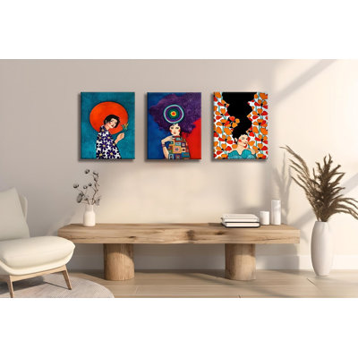 Stunning 3-Piece Decorative Canvas Painting Set, 11.8 x 15.7 inches Each | 50% Cotton / 50% Polyester, Digital Printing on Canvas | Elegant Wooden Frame (0.8 x 1.2 inches), Perfect for Home Décor & Art Lovers