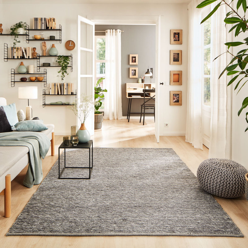 Arees Solid Colour Hand Woven Flatweave Area Rug, Rectangular 200 x 290cm