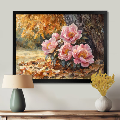 Pivoines par le chêne II - pivoines, art mural