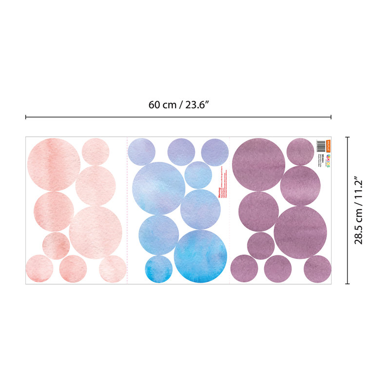 Circle Rainbow Kids Wall Sticker, Pink/Blue/Purple