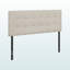 Lit tapissier double Rita avec aspect lin beige, transitionnel, H 47,35 po x l 56,85 po x P 2,87 po