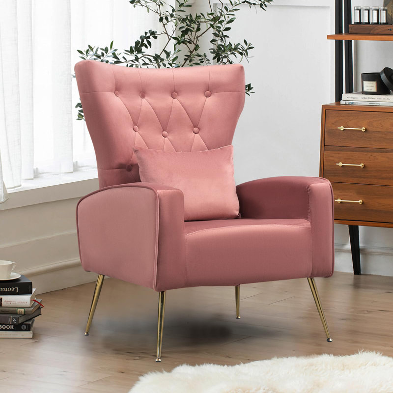 Velvet Armchair, Pink