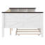 Lit de jour en bois pleine grandeur avec tablettes de rangement, dossier rembourré, chargement USB et lit gigogne, blanc-324907014