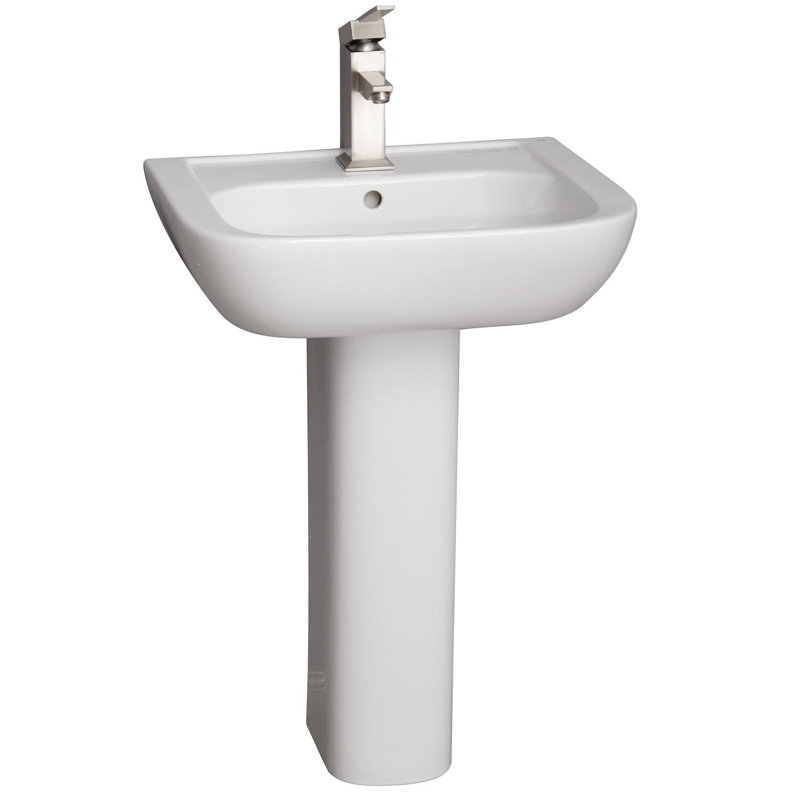 Barclay 17.75'' White Vitreous China U-Shaped Bathroom Sink with Overflow