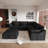 6 - Piece Slipcovered Sectional With Ottoman-1318937031