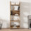 Bibliothèque rustique en chêne, 63,0 x 71,0 x 11,8 pouces | 100% panneau de particules enduit de mélamine, épaisseur: 0,7 pouce | Nombreuses tablettes, conception à fixation murale | Solution de rangement élégante pour la maison ou le bureau